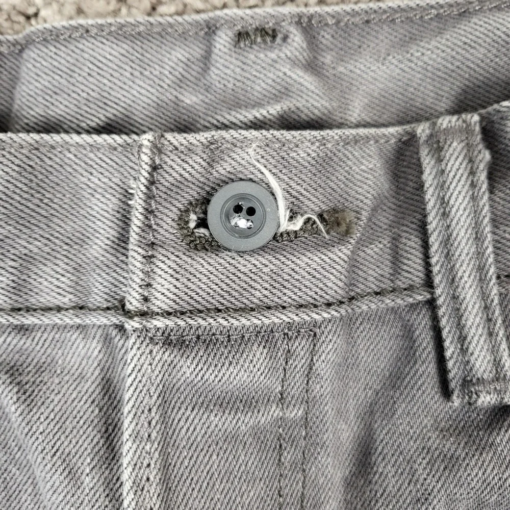 Levi 501 Jeans Mens 31x34 Fits 30x31 Grey Acid Wash Straight Leg Denim Read*